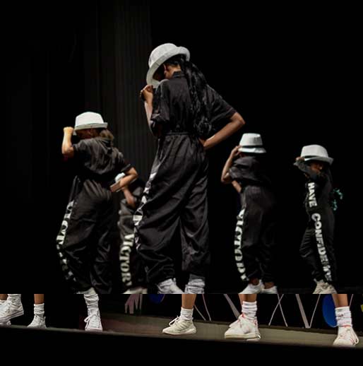 young girls performing hip hop dance routine